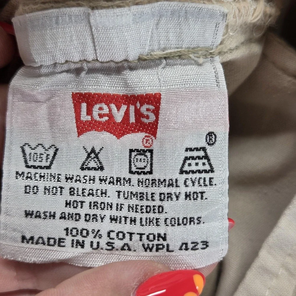 Vintage Levis 501 Jeans Mens Beige‎ Straight Button Fly USA Stains Fits 32x34